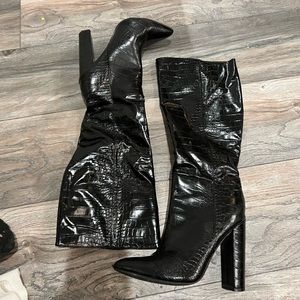 Knee High Faux Leather Boots